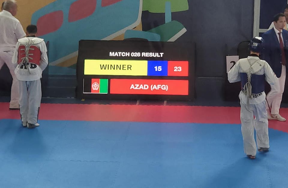 Azad Beg Nawroozi taekwondo athlete of the country defeated the athletes of Kazakistan and Russia in his first competitions and advanced to the final stage.