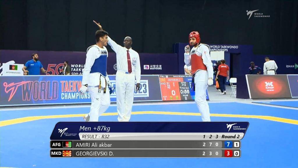 شکست سنگین ورزشکار مقدونیه از تکواندوکار تازه کار افغان