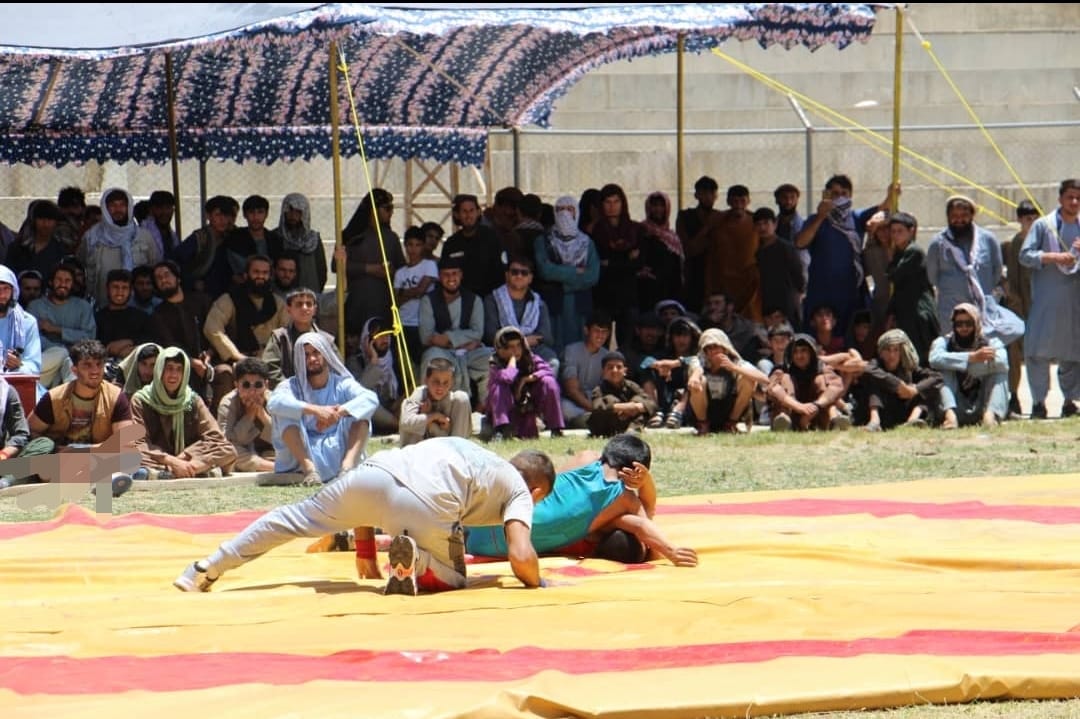 A wrestling contest was held between 110 athletes from Parwan and Panjshir provinces