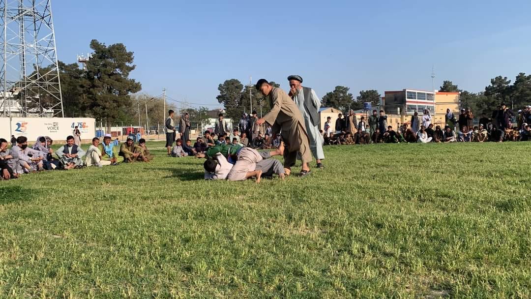 جوزجان؛ د شبرغان ښار بخدي پارک چمن کې د غېږ نیونې سیمه‌ییزې سیالۍ ترسره شوې