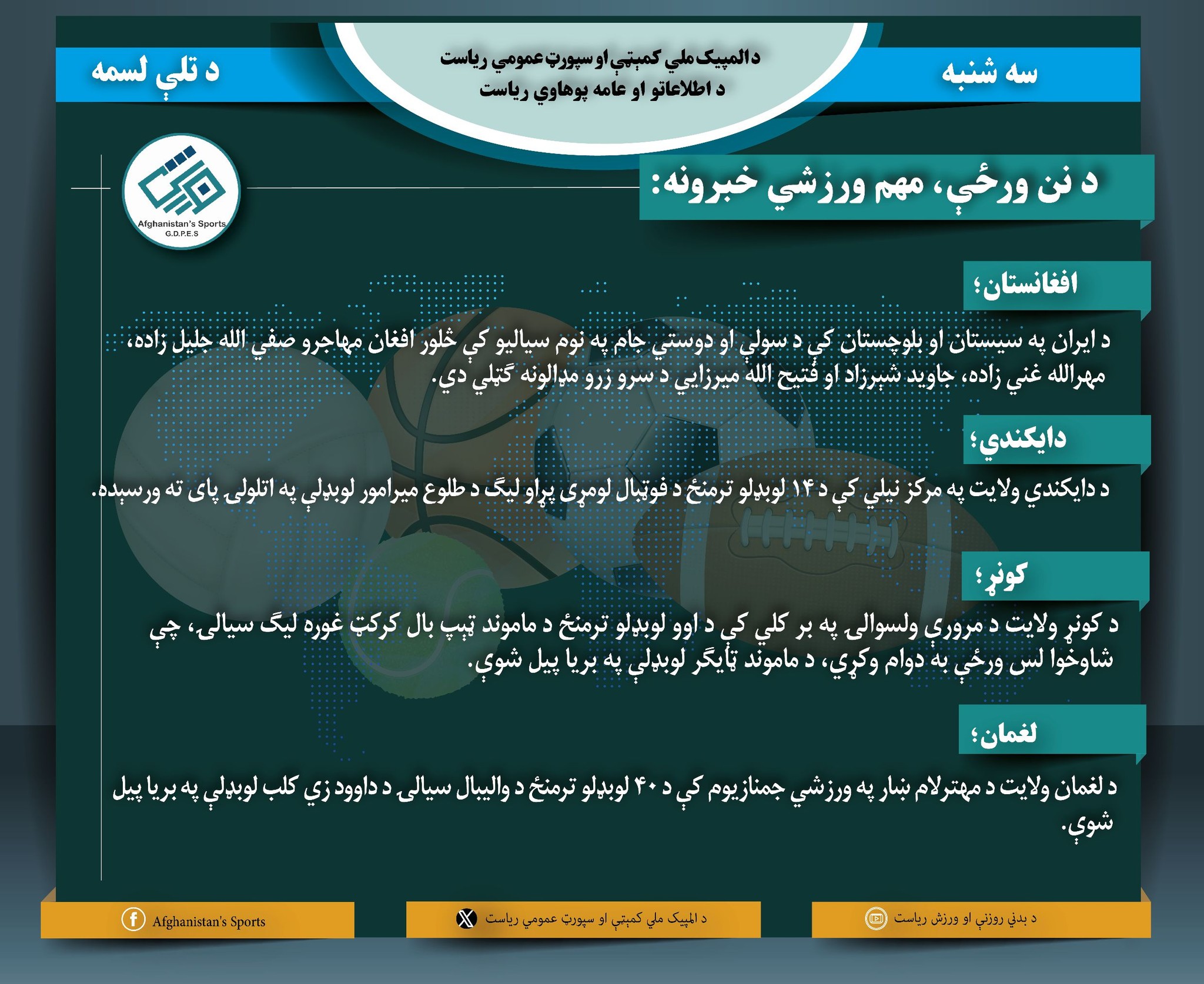 د نن ورځې لنډ ورزشي خبرونه!