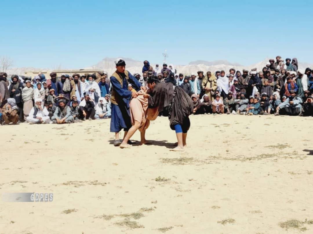 زابل؛ شاجوی ولسوالۍ کې د ٦٠ پهلوانانو ترمنځ د غېږ نیونې سیالۍ ترسره شوې