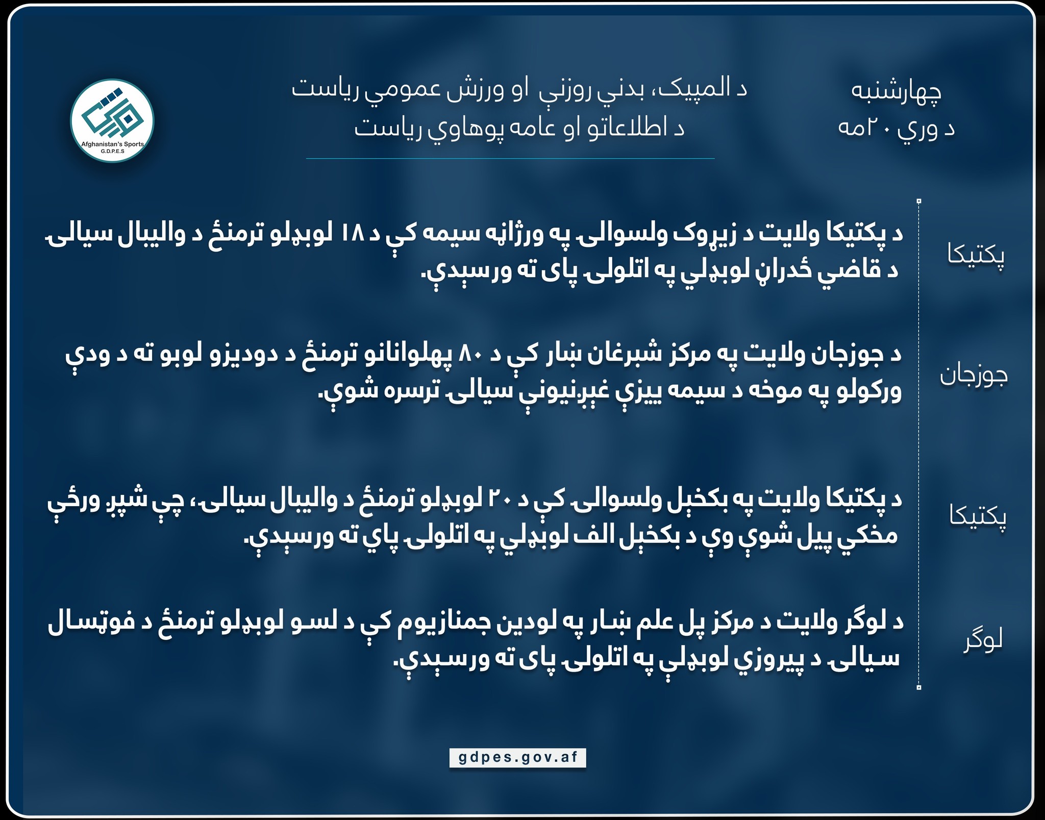 د نن ورځې لنډ ورزشي خبرونه