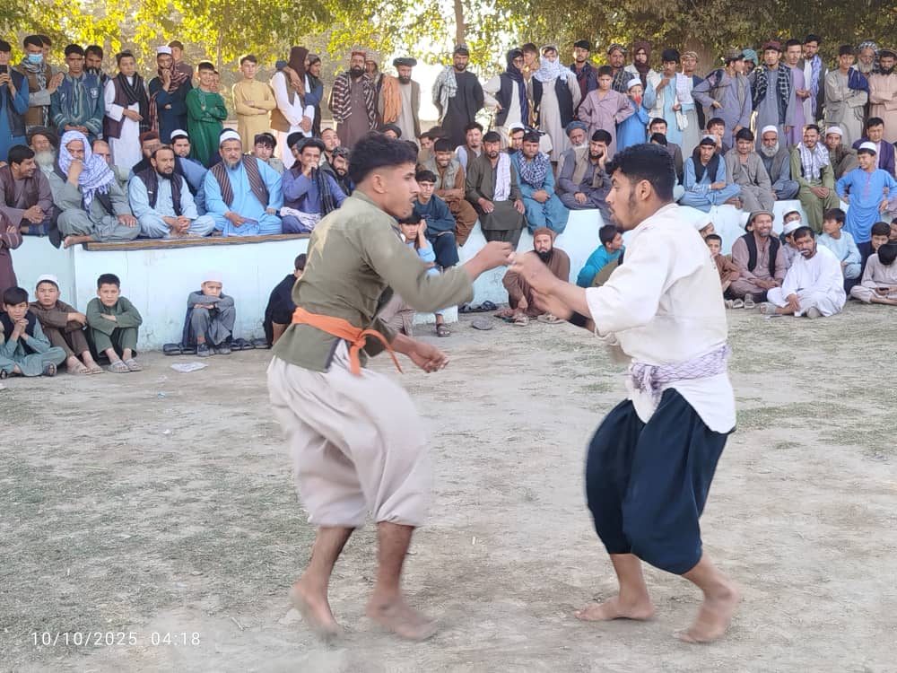 کندز؛ رقابت‌های کورش میان۴۰ تن در ولسوالی امام صاحب برگزار شد