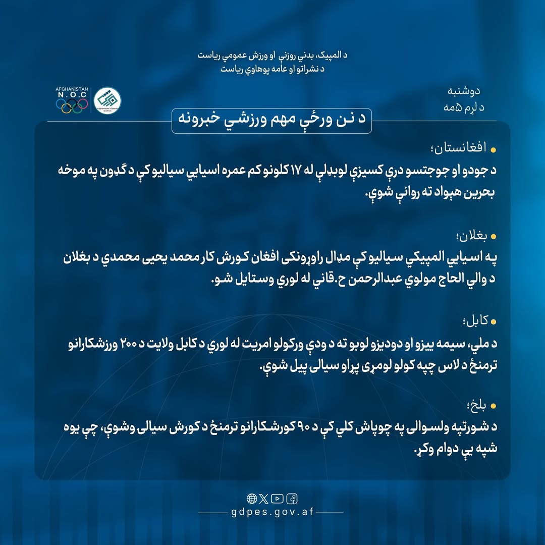 د نن ورځې لنډ او مهم ورزشي خبرونه!