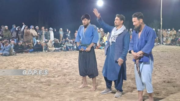 کندز؛ دشت ارچي ولسوالۍ کې د ۶۰ پهلوانانو ترمنځ د کورش سيالۍ وشوې