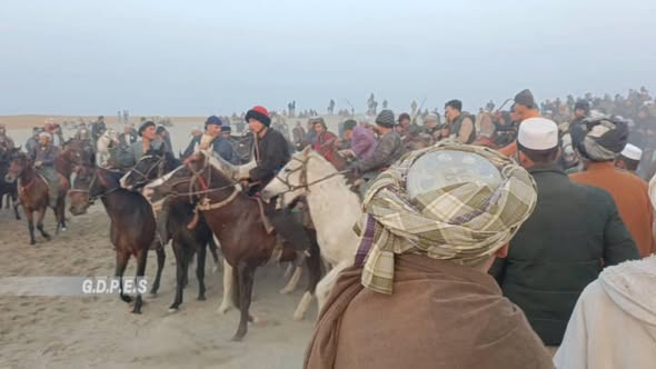 جوزجان؛ رقابت های بزکشی با اشتراک ۳۵ چاپنداز در ولسوالی قرقین برگزار شد