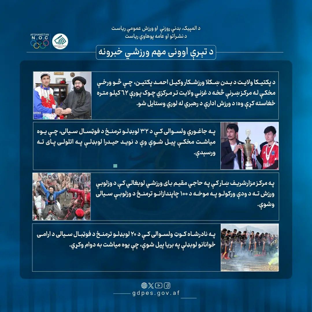 د تیرې اونۍ لنډ او مهم ورزشي خبرونه!