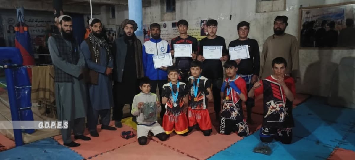 زابل؛ شاجوی ولسوالۍ کې د ۳۲ ورزشکارانو ترمنځ د واکو کیک بوکسېنګ سیالۍ ترسره شوې