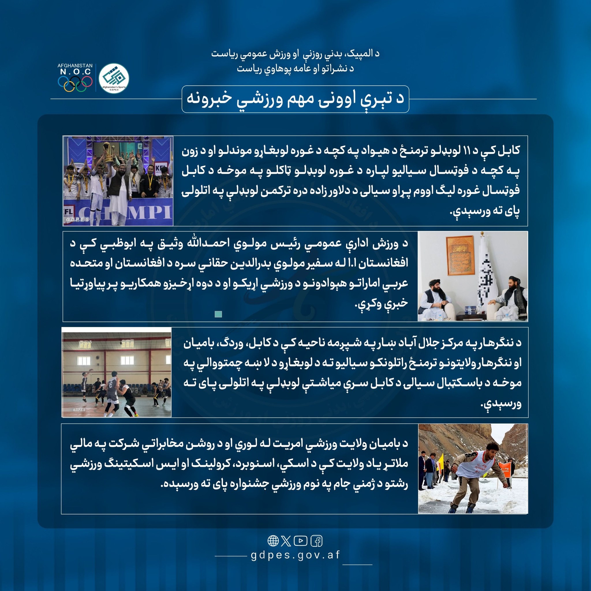 د افغانستان اړوند د تېرې اوونۍ لنډ او مهم ورزشي خبرونه!