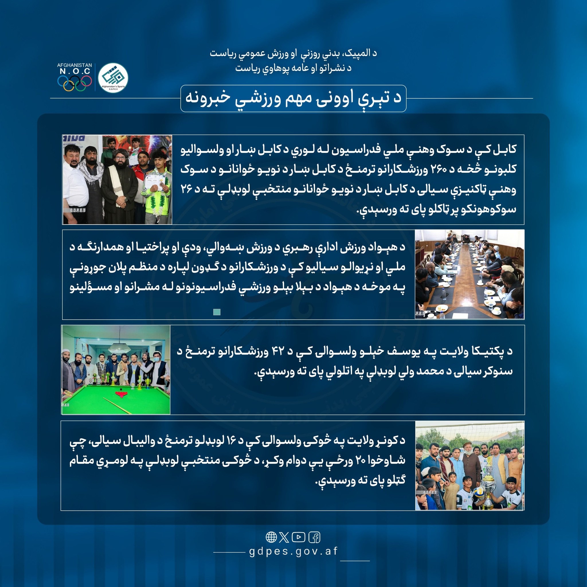 د تېرې اوونۍ لنډ او مهم ورزشي خبرونه!