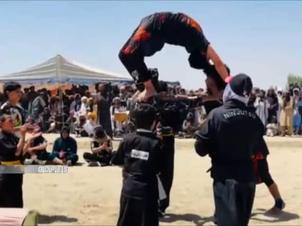 غزنی؛ نمایشات نینجا میان ۴۰ ورزشکار در ولسوالی اندر بر گزار شد