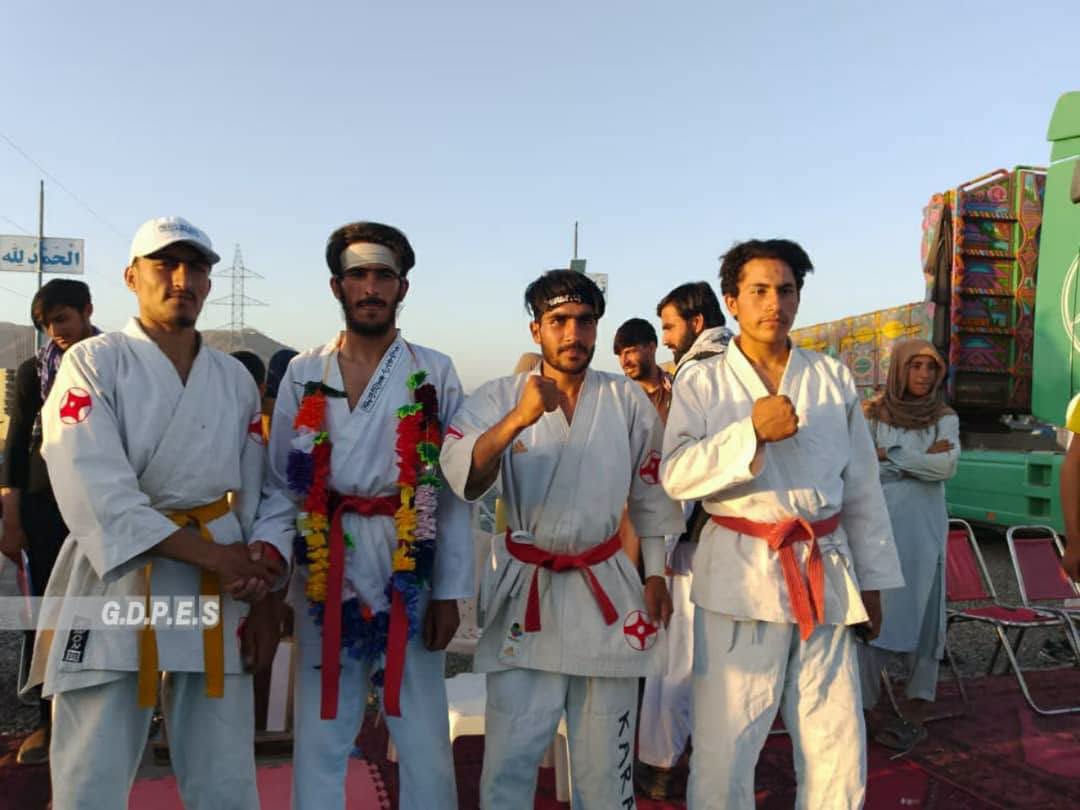 نمایشات ورزشی سوکیوشین کای کانچو ماتسوی در ولسوالی محمد آغه ولایت لوگر برگزار گردید