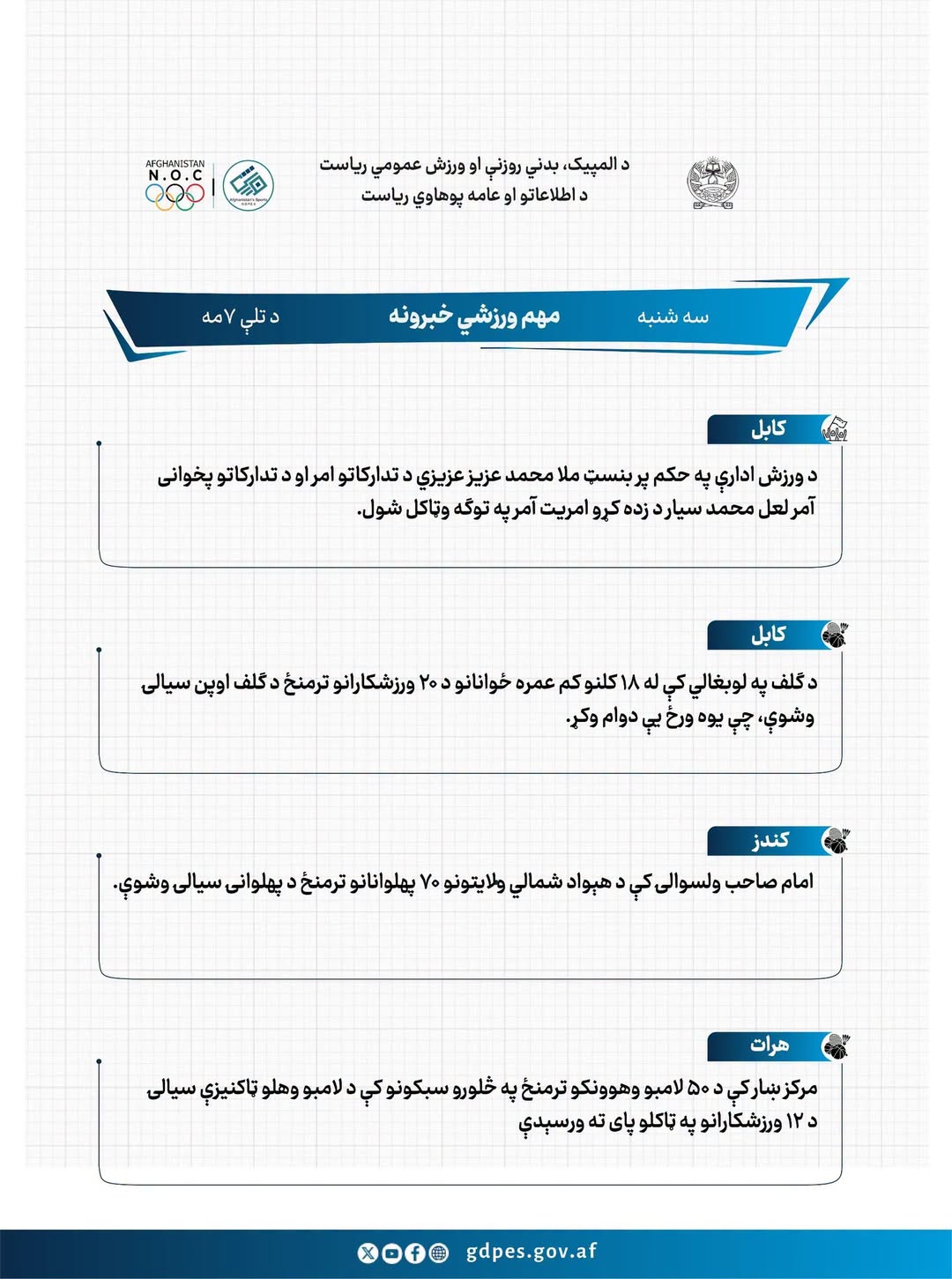 #د_افغانستان_اړوند_د_نن_ورځې_مهم_ورزشي_خبرونه