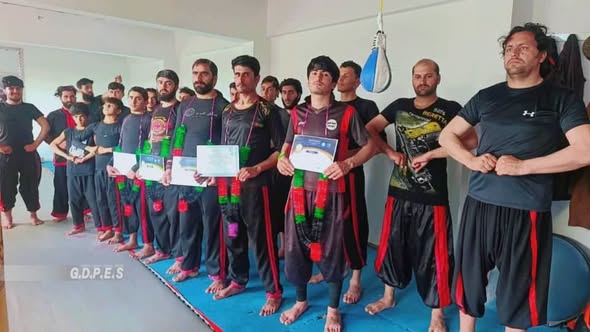 خوست؛ یعقوبیو صبریو ولسوالۍ کې د ۴۰ورزشکارانو ترمنځ د کونګ‌فو سیالۍ ترسره شوې